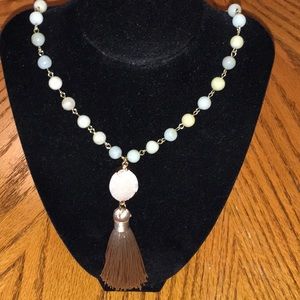 Southern Seoul tassel boho layer dangle necklace